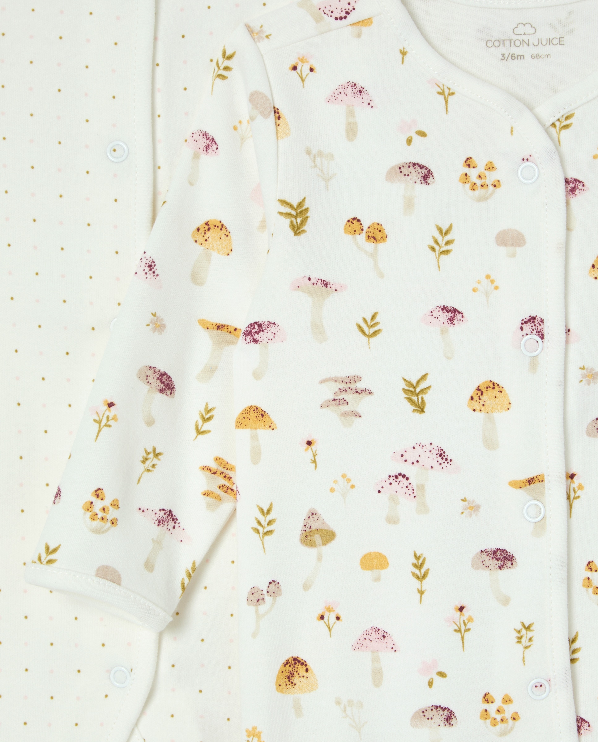 Pack de 2 Babygrows Compridos de Malha de Bebé com Estampado de Fantasia Rosa-3