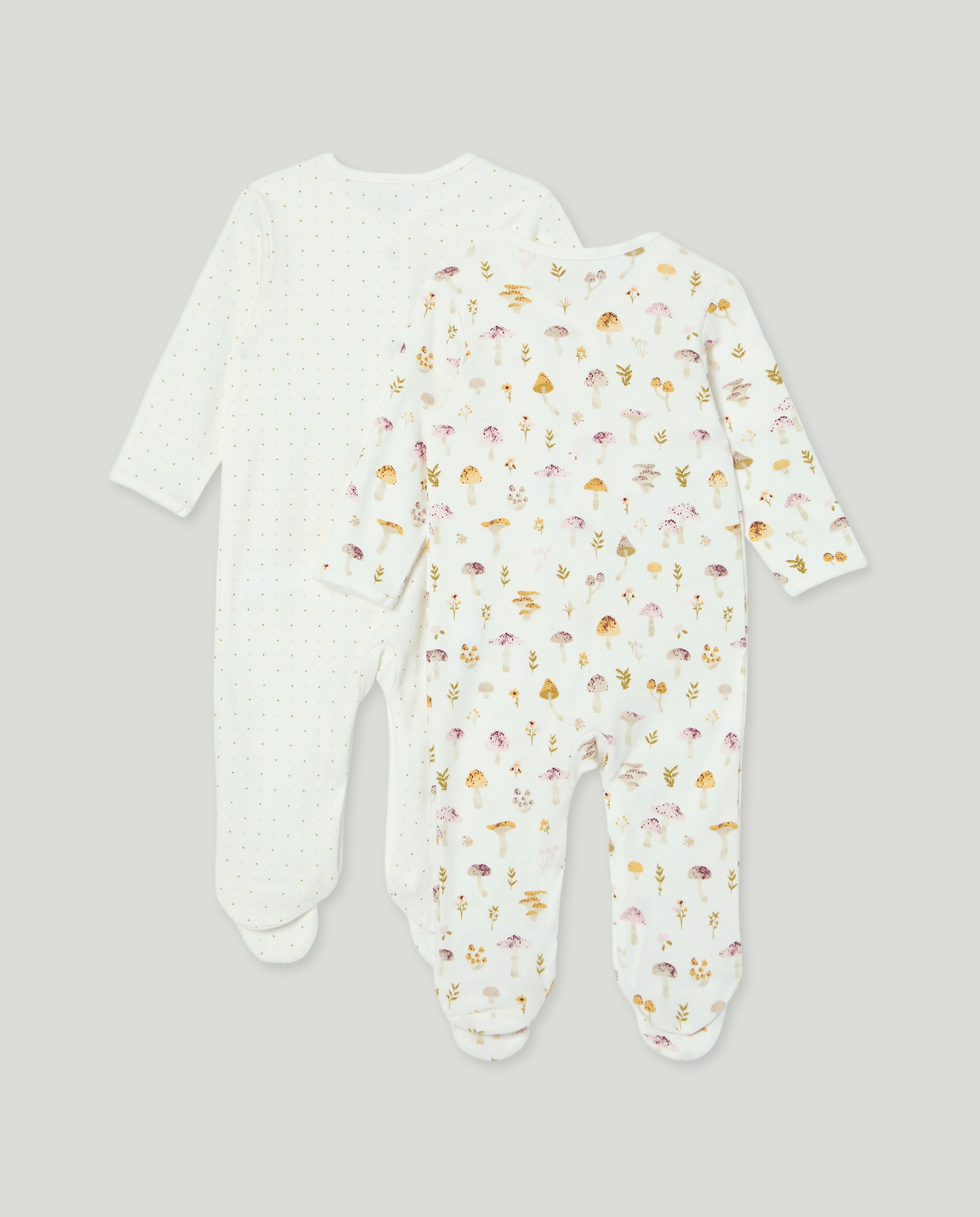 Pack de 2 Babygrows Compridos de Malha de Bebé com Estampado de Fantasia Rosa-2