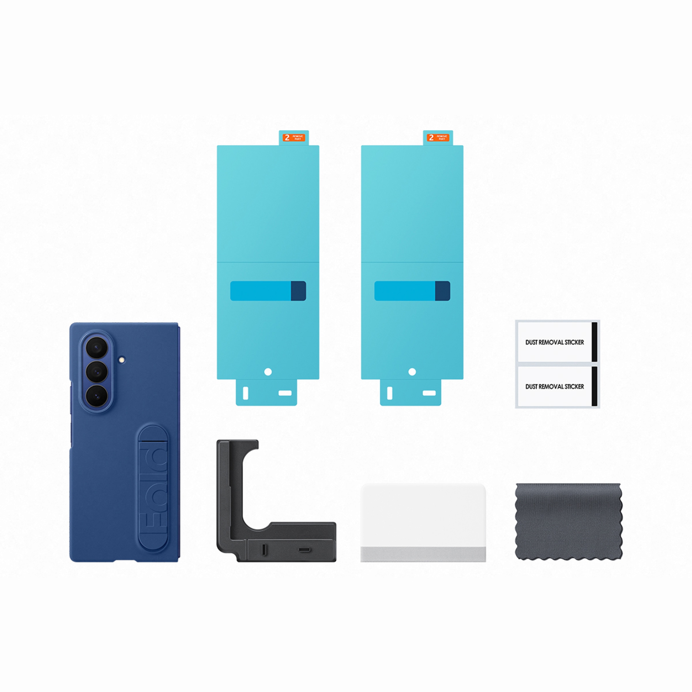 Funda Silicona azul Samsung + Protector de pantalla para Galaxy Z Fold7 Azul-5