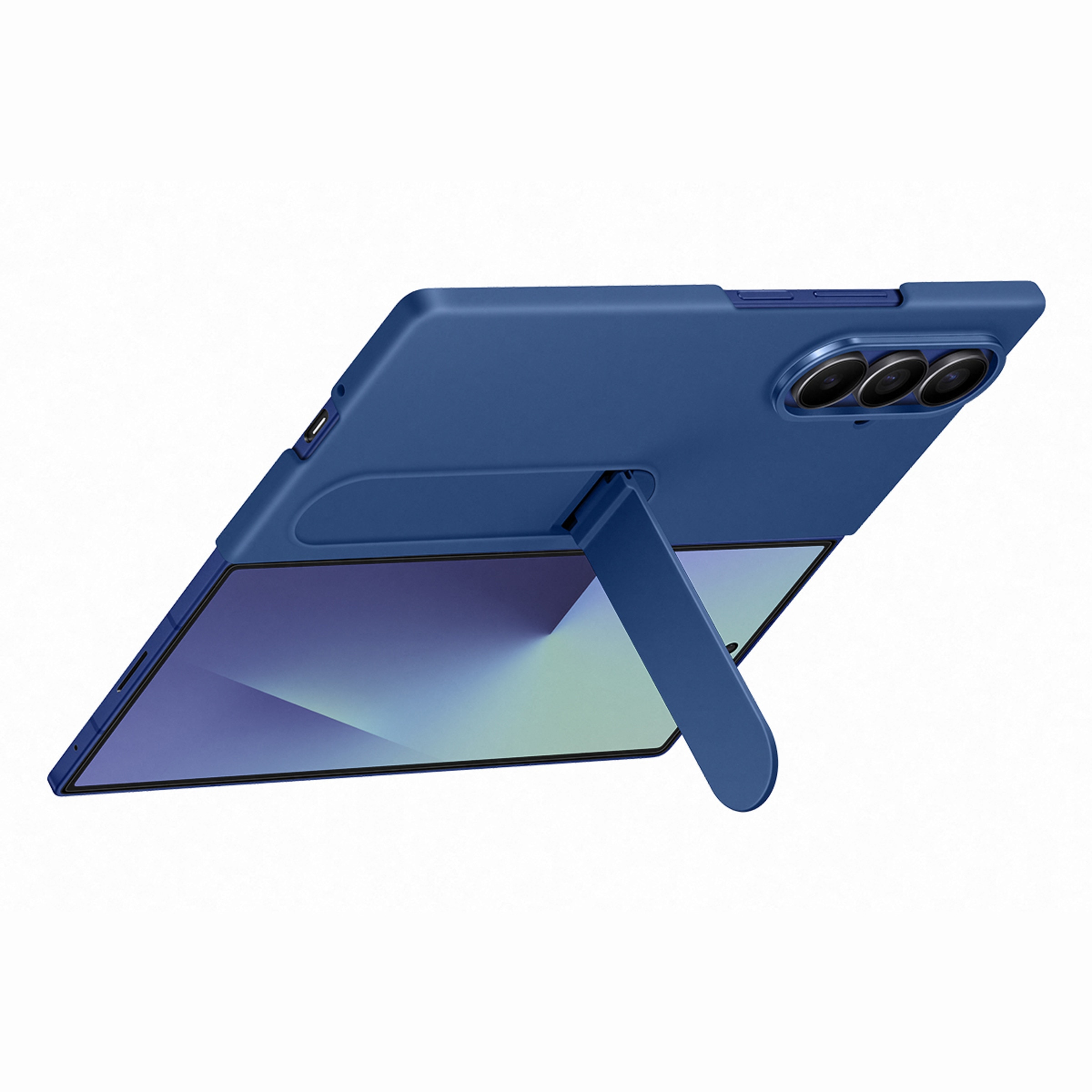 Funda Silicona azul Samsung + Protector de pantalla para Galaxy Z Fold7 Azul-4