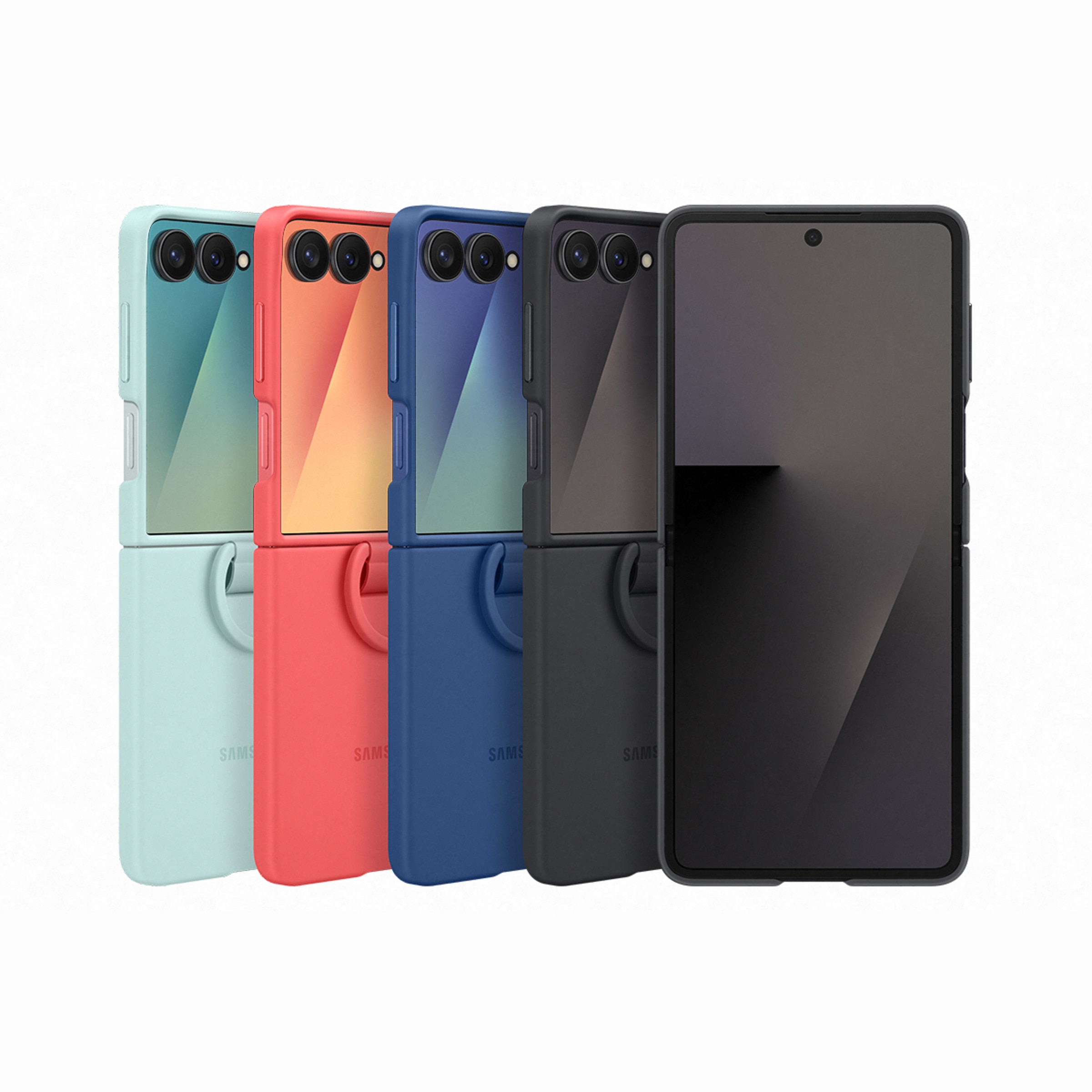 Capa Silicone Samsung para Galaxy Z Flip 7 com Anel - Preto Preto-7
