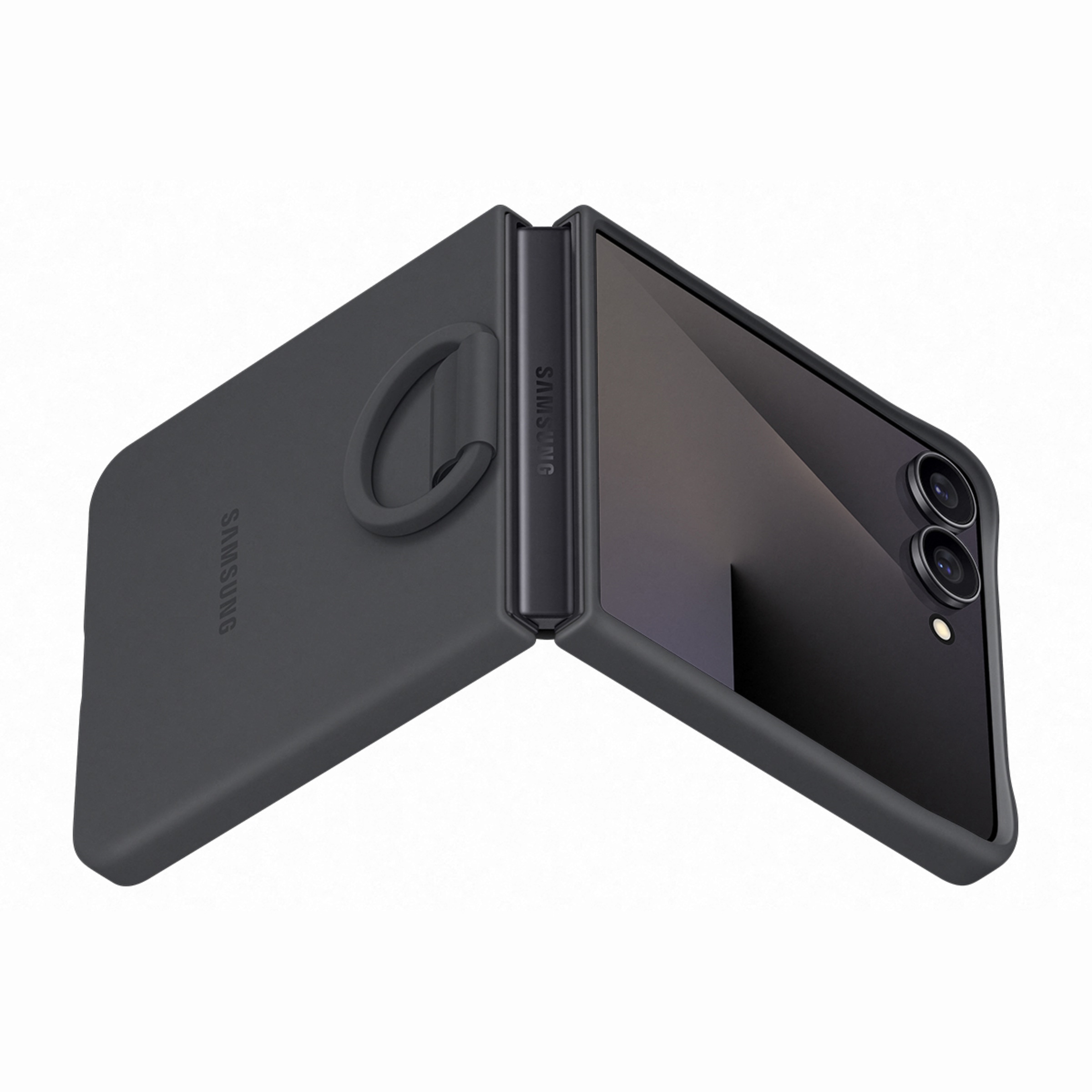 Capa Silicone Samsung para Galaxy Z Flip 7 com Anel - Preto Preto-6