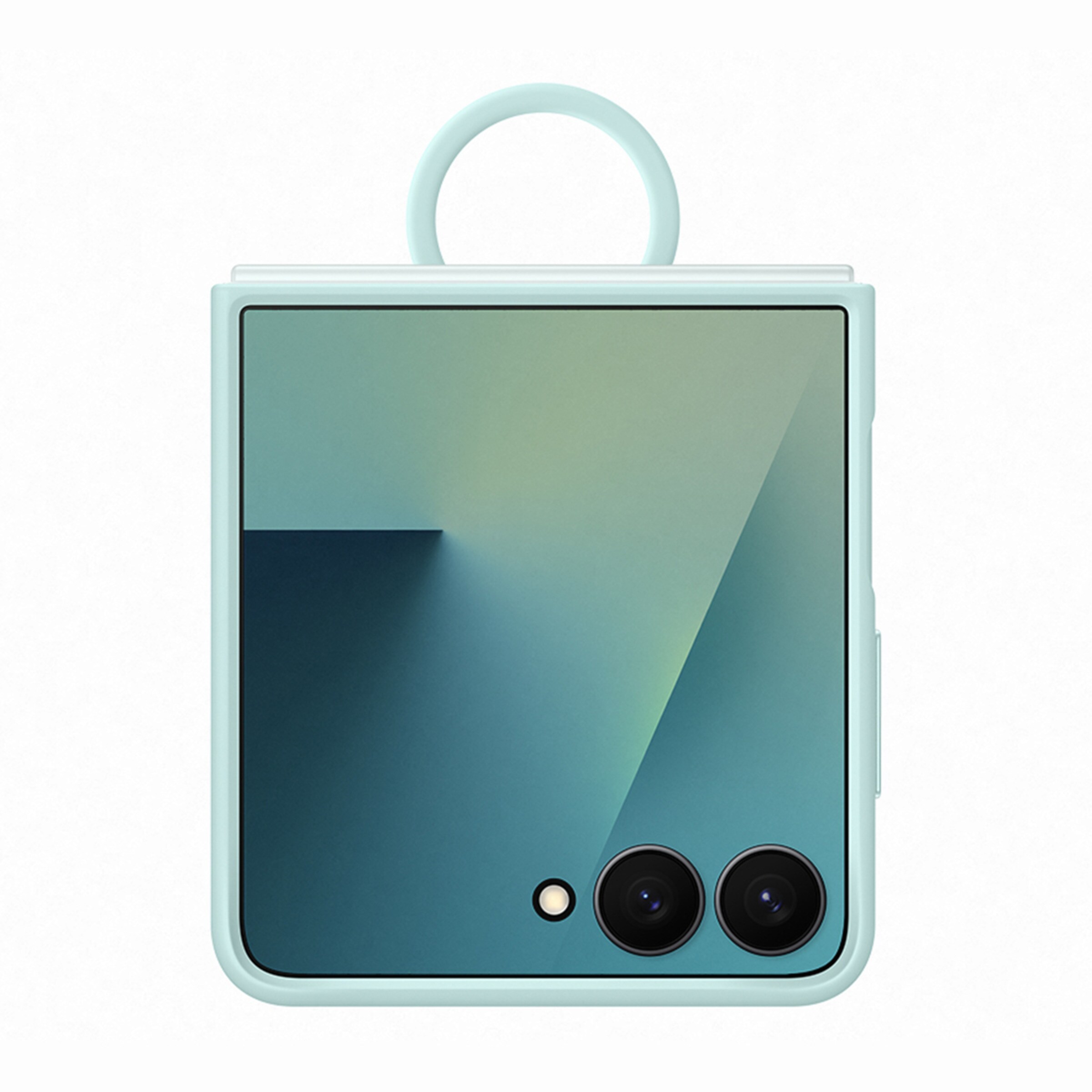 Capa Silicone Samsung para Galaxy Z Flip 7 com Anel - Verde Menta Verde-1