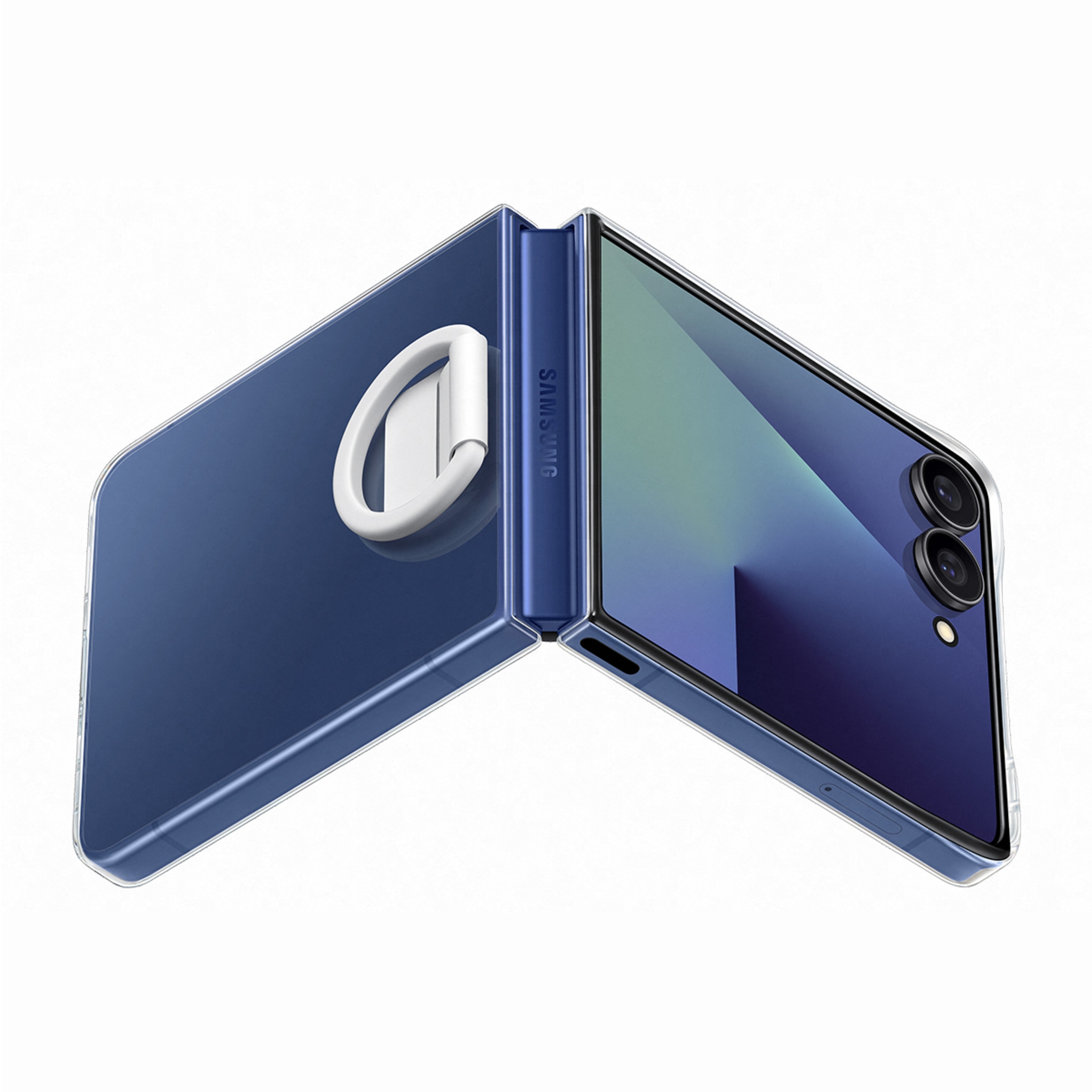 Capa Transparente Samsung para Galaxy Z Flip 7 com Anel Transparente-6