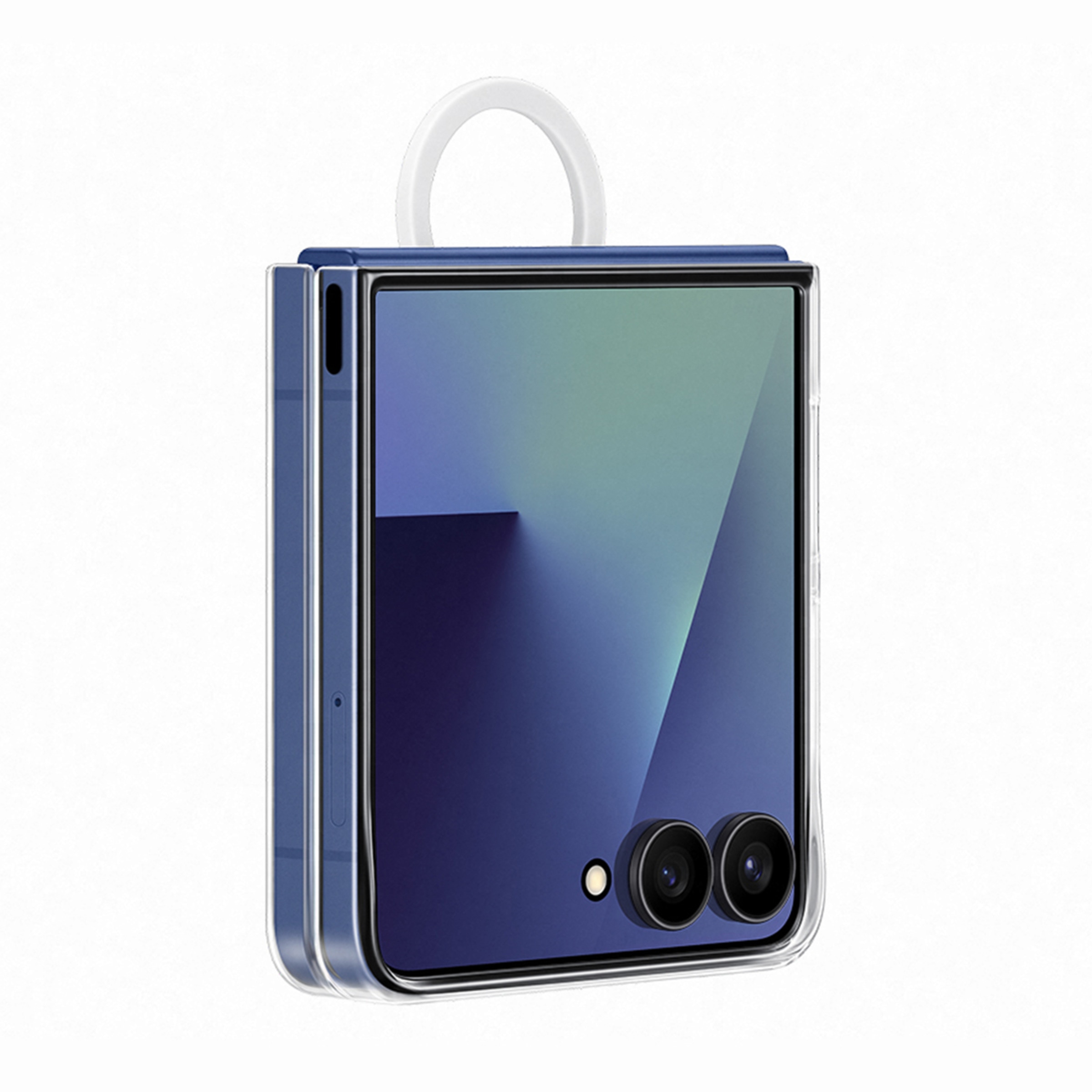 Capa Transparente Samsung para Galaxy Z Flip 7 com Anel Transparente-3