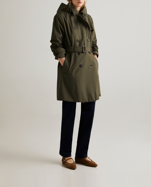 Imagen 0 de Gabardina clásica con capucha de mujer