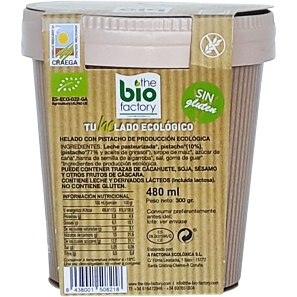 Bio-Pistazien-Eis, glutenfrei Topf 480 ml