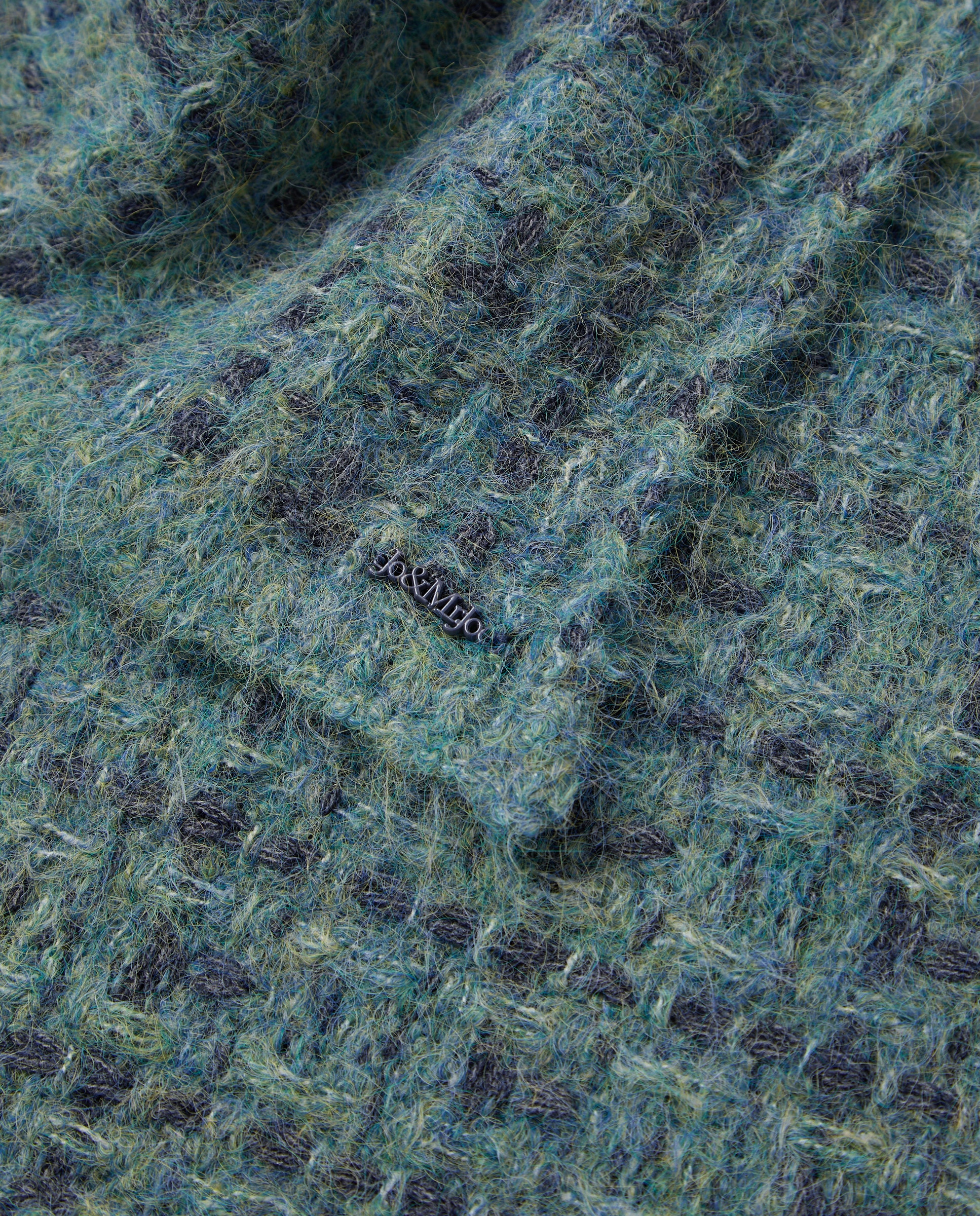 Cachecol de Malha com Detalhe às Riscas 400 Azul-3