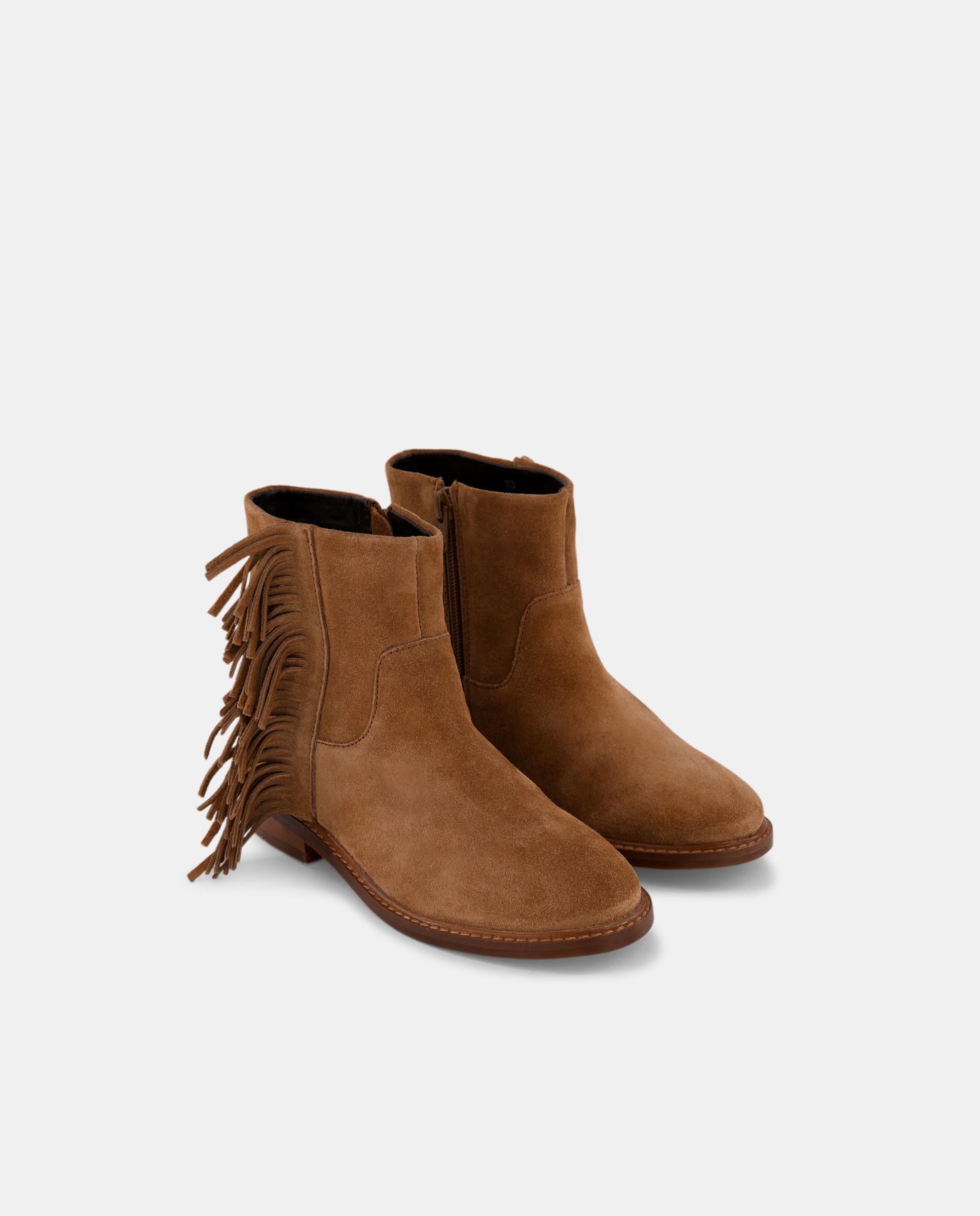 Botins de Croute com Franjas 730 Camel-2