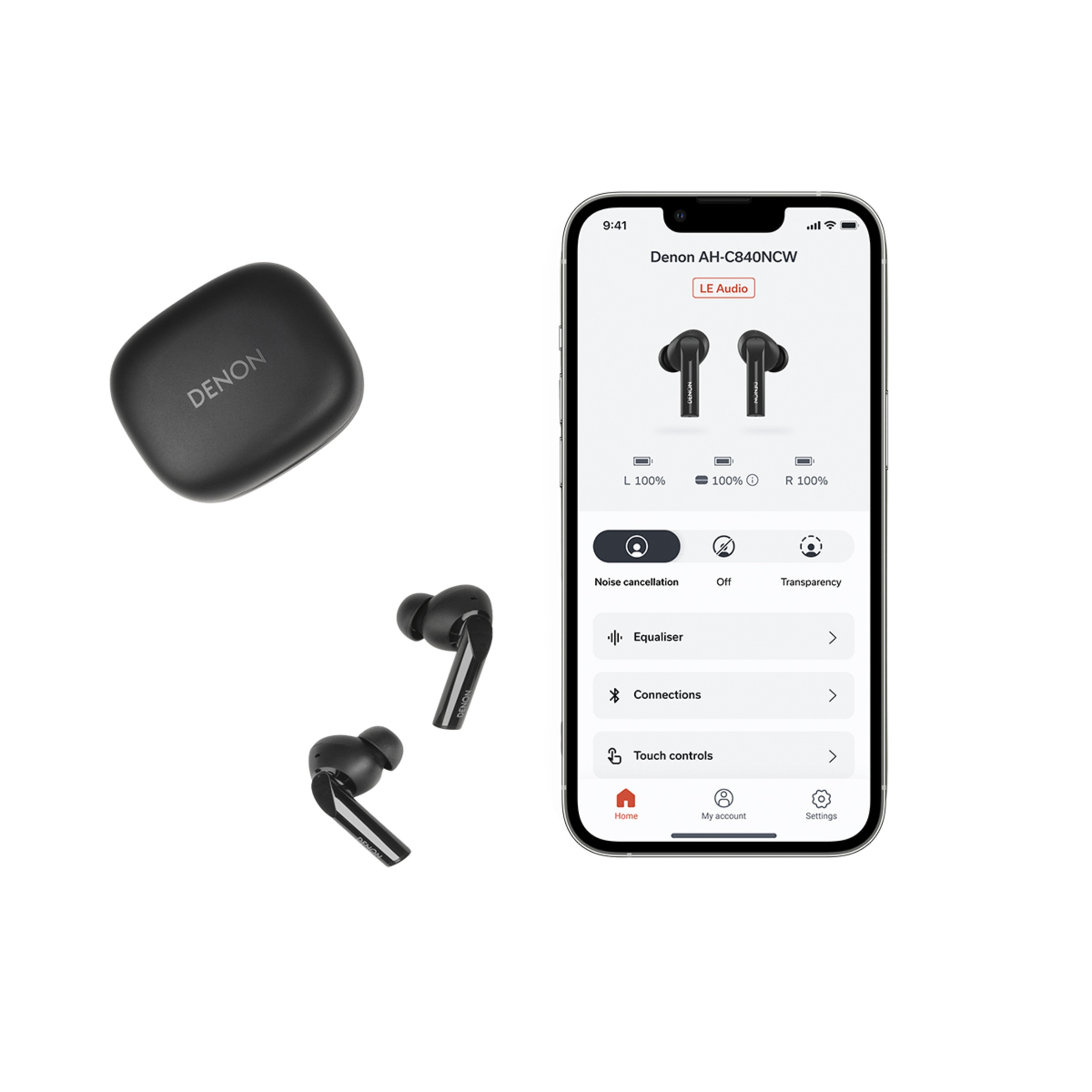 Auriculares True Wireless Denon AH-C840NCW con Cancelación de ruido Negro-5