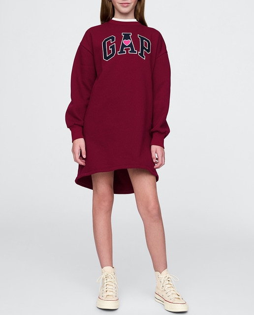 Imagen 0 de Vestido niña tipo sudadera y cuello redondo