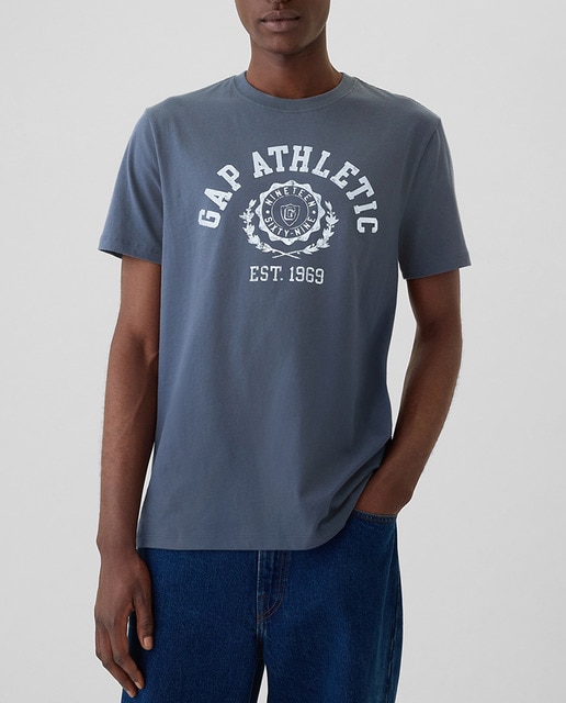 Imagen 0 de Camiseta de hombre de manga corta, cuello redondo y gráfico de Gap Athletic en la parte delantera