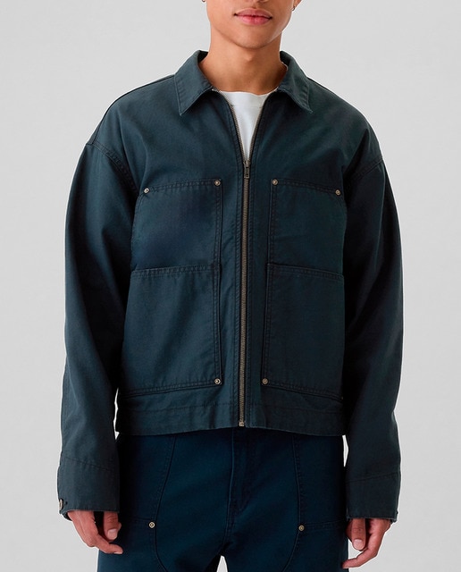 Imagen 0 de Chaqueta de hombre de cuello punta con cremallera delantera