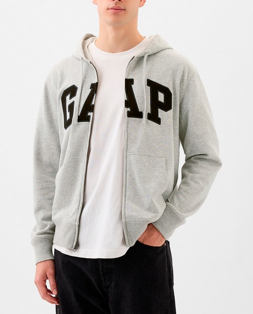 Imagen 0 de Sudadera de hombre con cremallera, capucha y bolsillo canguro