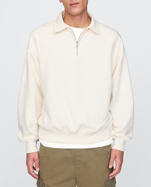 Imagen 0 de Sudadera de hombre tipo polo gruesa con cremallera