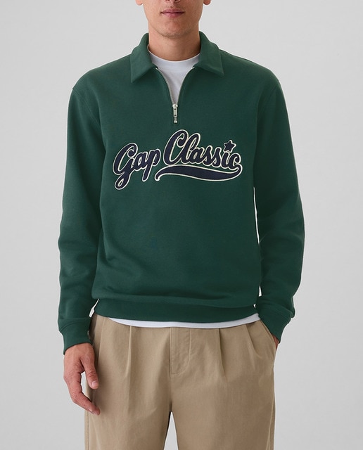 Imagen 0 de Jersey de hombre de cuello alto con cierre de cremallera y logo de la marca