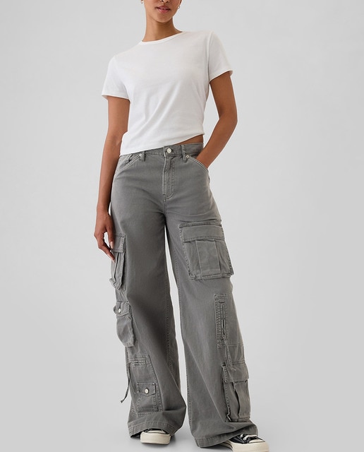 Imagen 0 de Pantalón de mujer ancho con bolsillos cargo