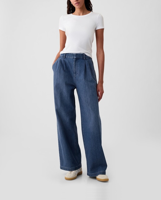 Imagen 0 de Pantalón con pinzas vaquero ancho