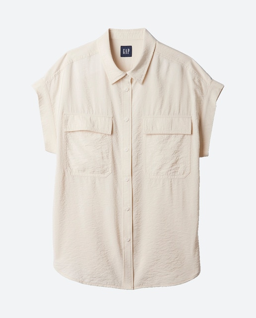 Imagen 0 de Camisa de mujer lisa  de manga corta