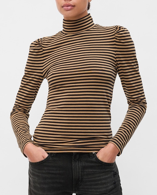 Imagen 0 de Jersey de mujer de cuello alto a rayas
