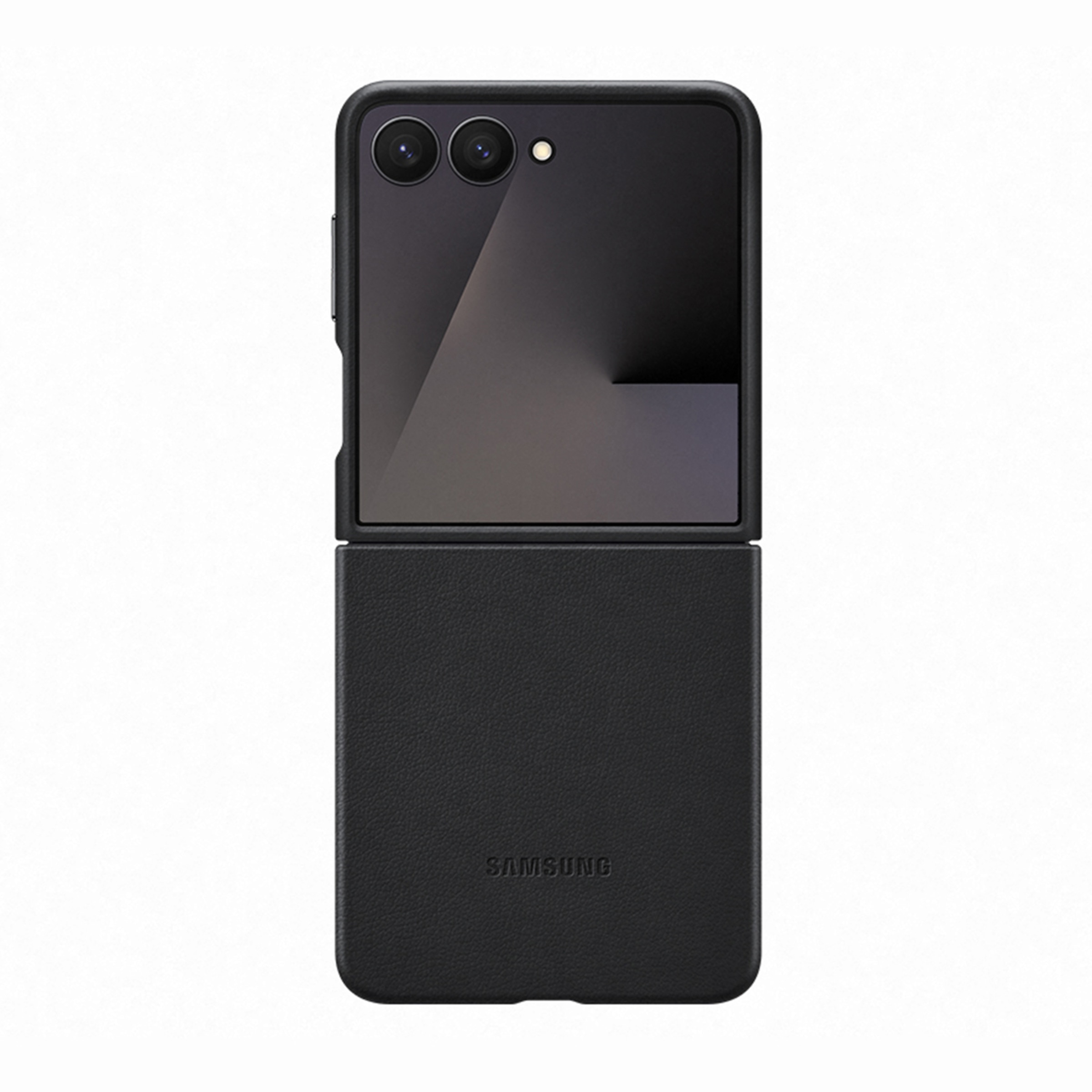 Capa de Couro Vegan Samsung para Galaxy Z Flip 7 - Preto Preto-2