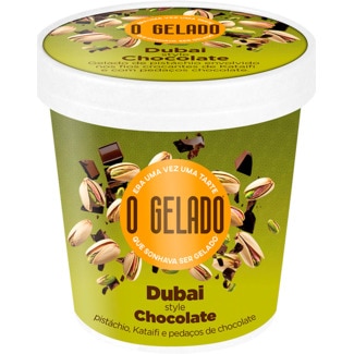 Gelado do Dubai Pistáchio e Chocolate embalagem 460 ml - O Gelado