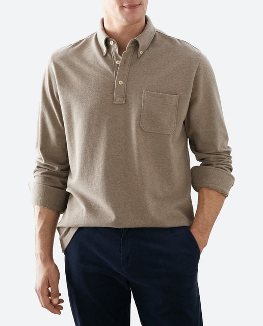 Imagen 0 de Polo de hombre manga larga liso boton dowm bolsillo pecho