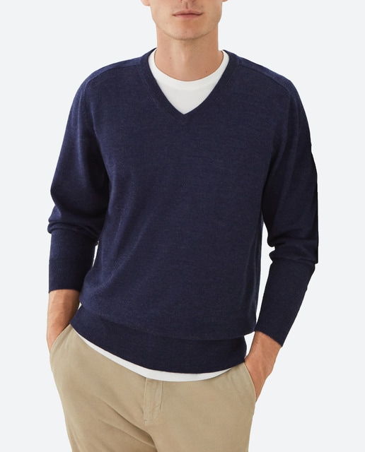 Imagen 0 de Jersey de hombre de cuello pico liso 100% merino