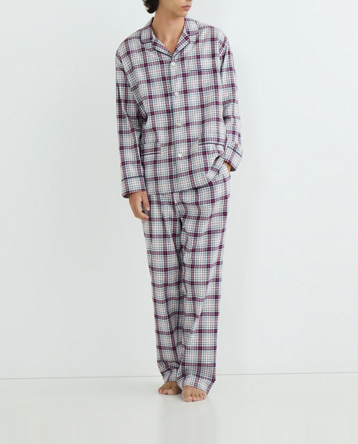 Imagen 0 de Pijama de franela de hombre tejido a cuadros