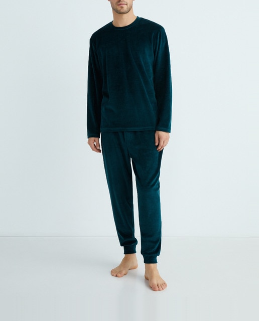 Imagen 0 de Pijama de punto liso velour de hombre