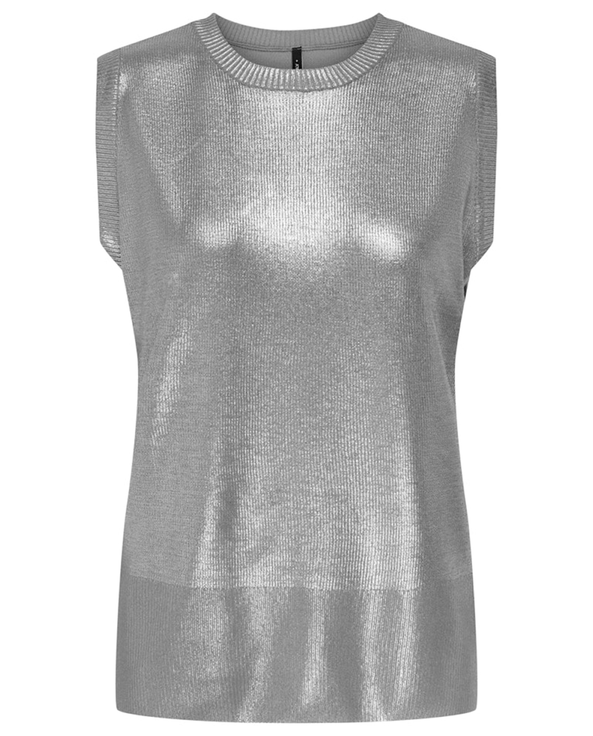 Top com Efeito de Foil - Prateado Cinzento-6