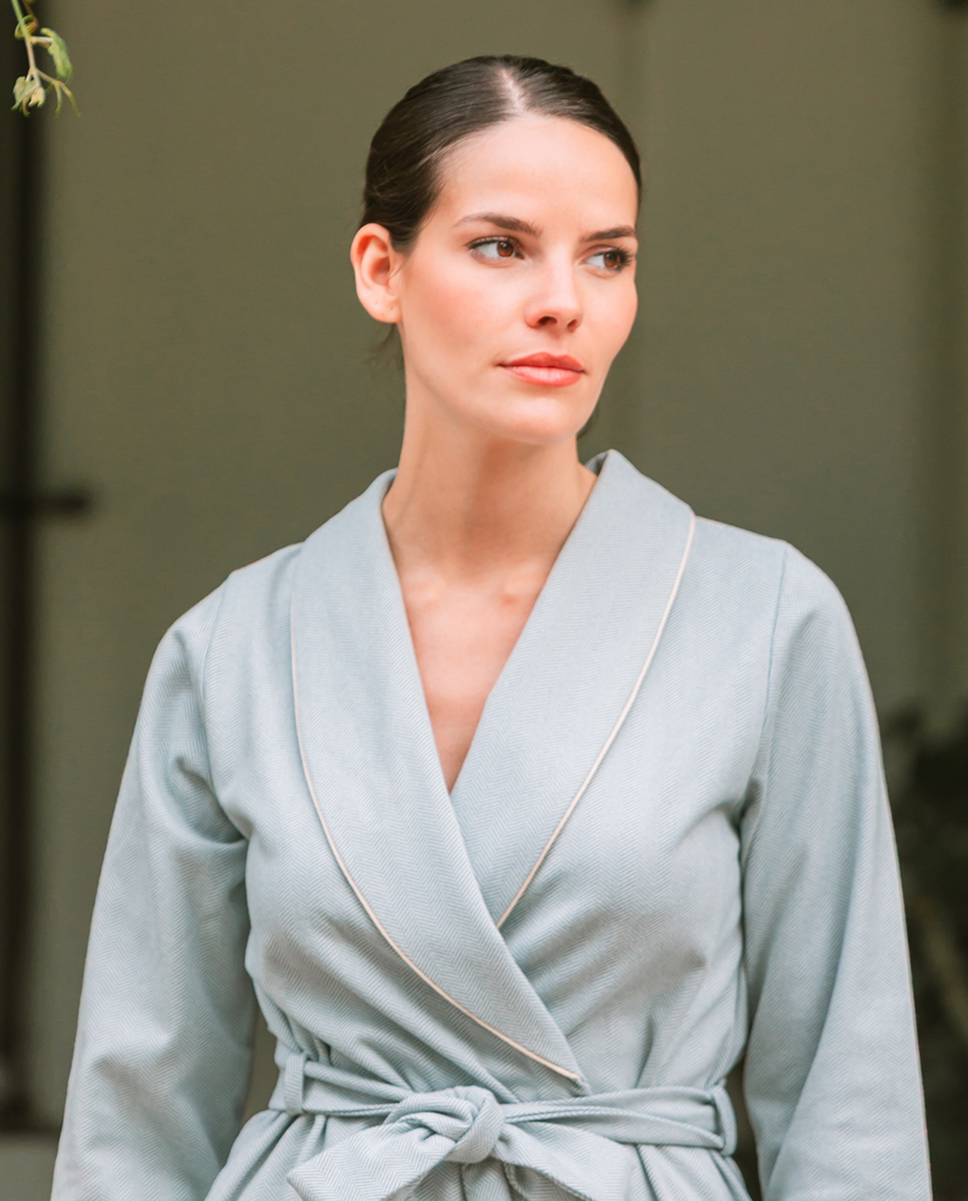 Robe Comprido de Corte Clássico Verde-4