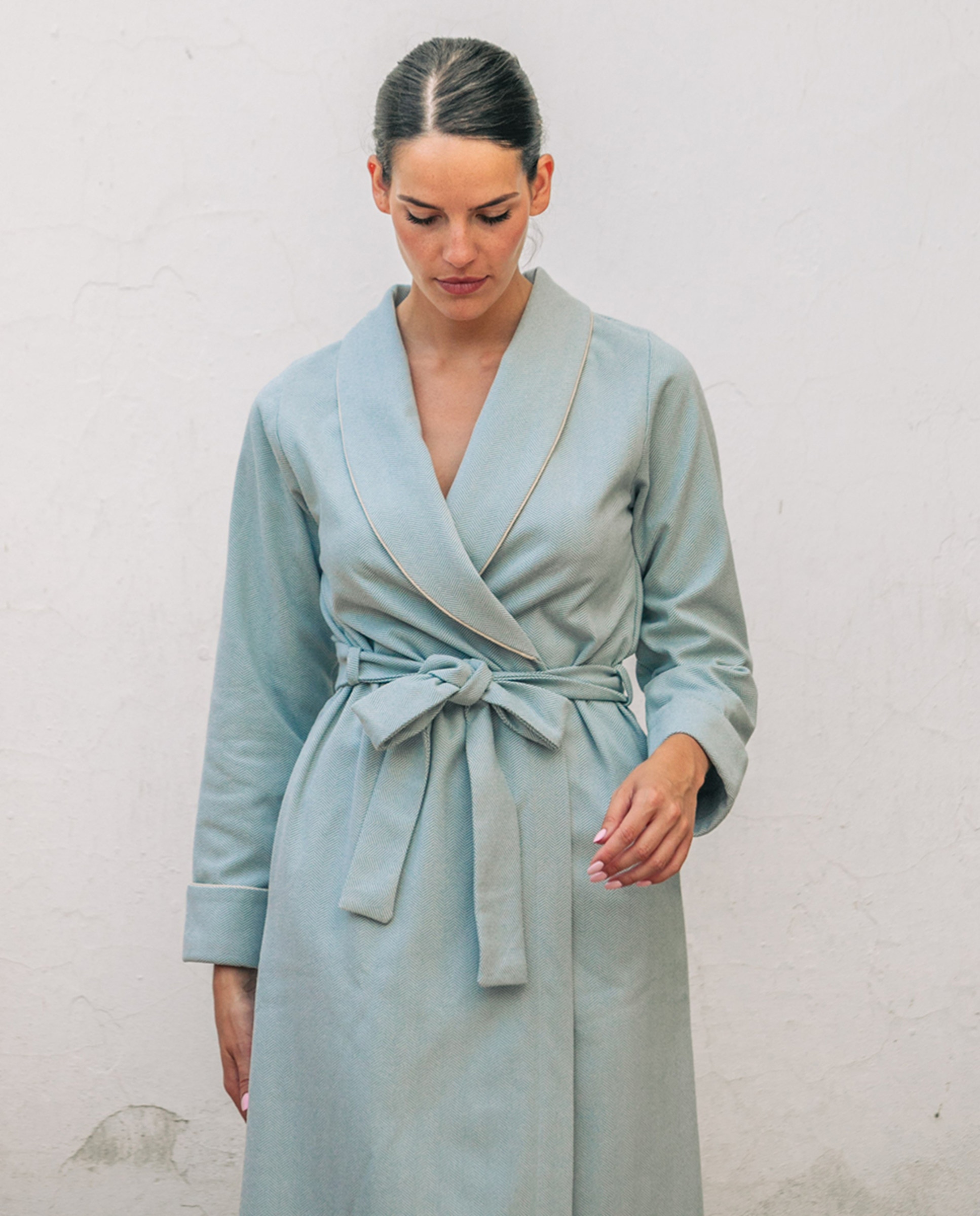 Robe Comprido de Corte Clássico Verde-1