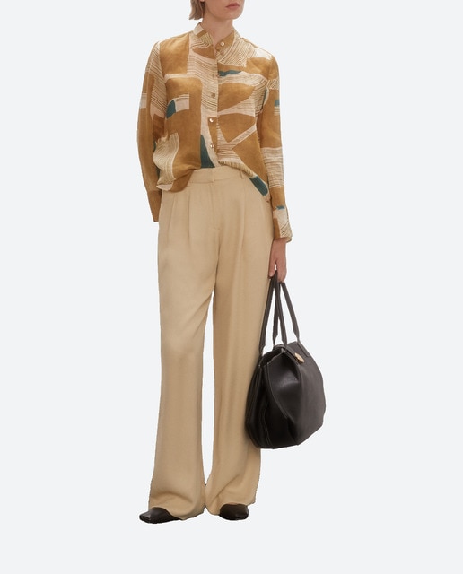 Imagen 0 de Pantalón ancho con pinzas de mujer