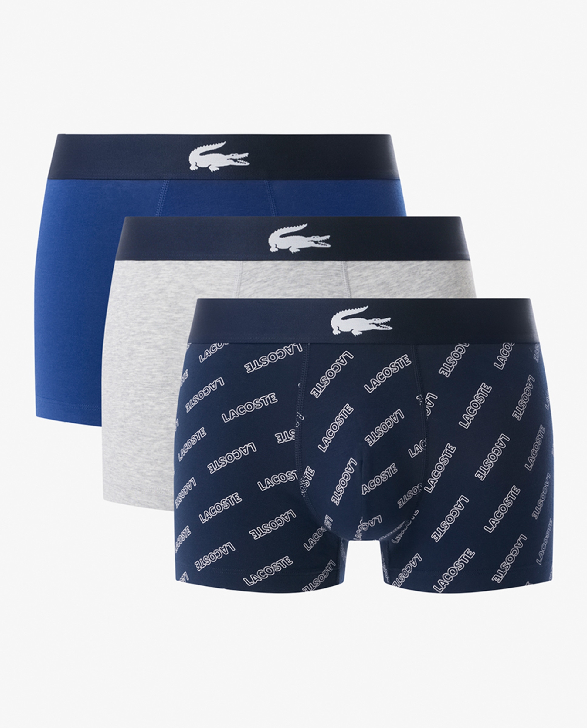 Pack de 3 Boxers de Algodão Elástico com Logótipo na Cintura Multicolor-1