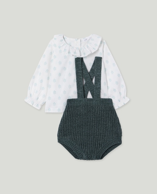 Imagen 0 de Conjunto recién nacido tricot y voile
