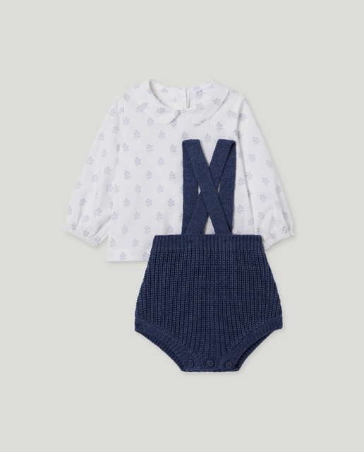 Imagen 0 de Conjunto recién nacido tricot y voile