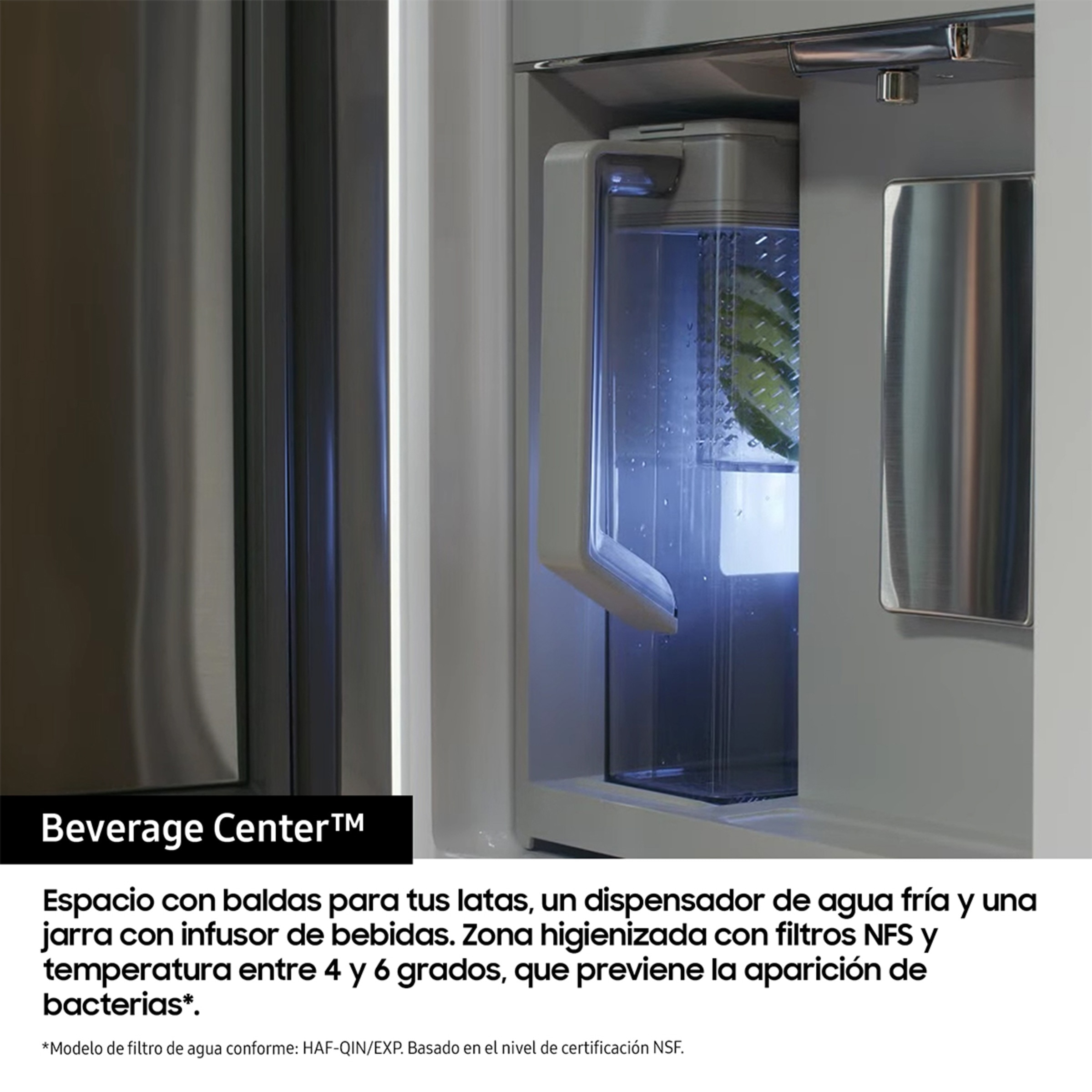 Frigorífico Americano French Door Samsung Bespoke - RM90F67CECEF Cristal negro-8