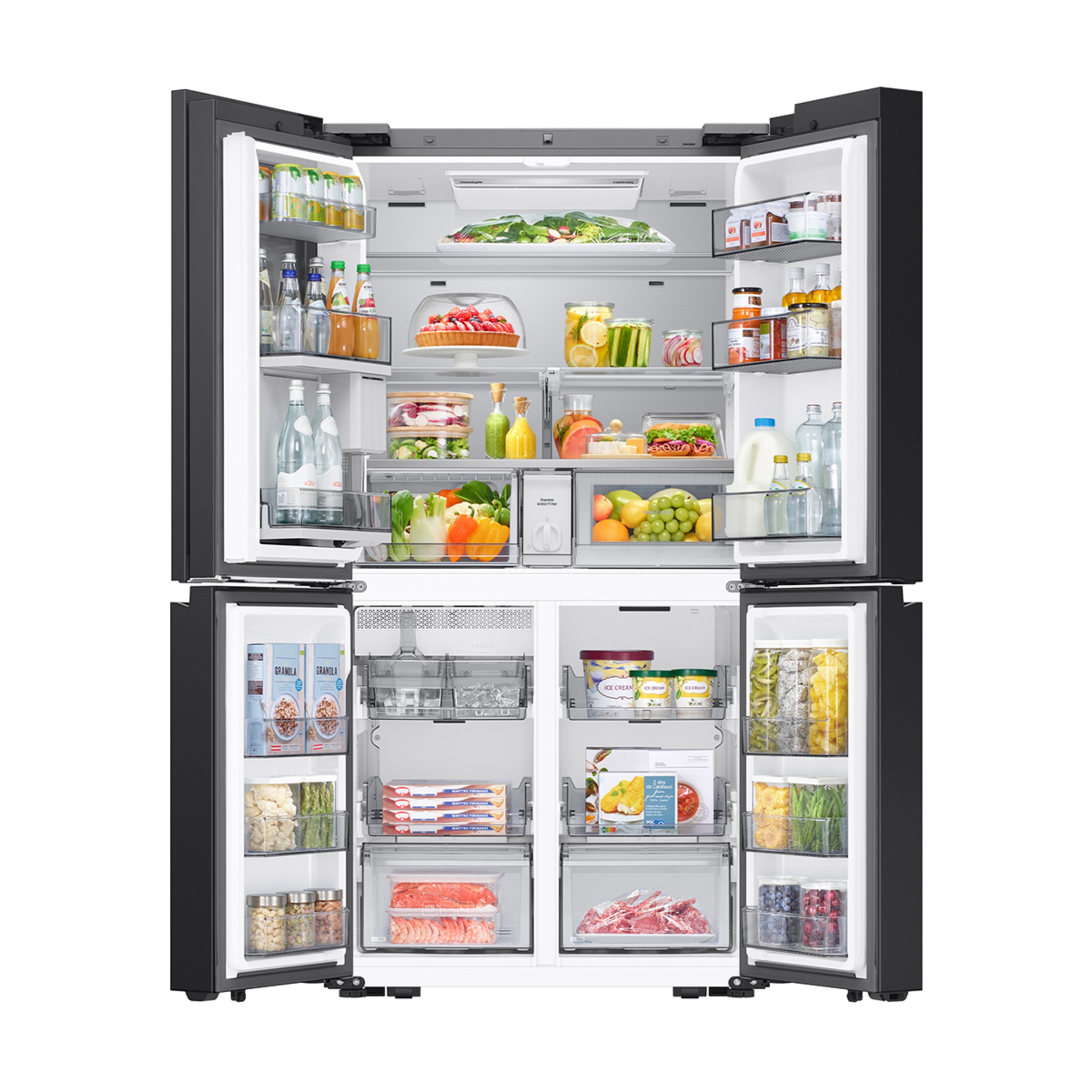Frigorífico Americano French Door Samsung Bespoke - RM90F67CECEF Cristal negro-3