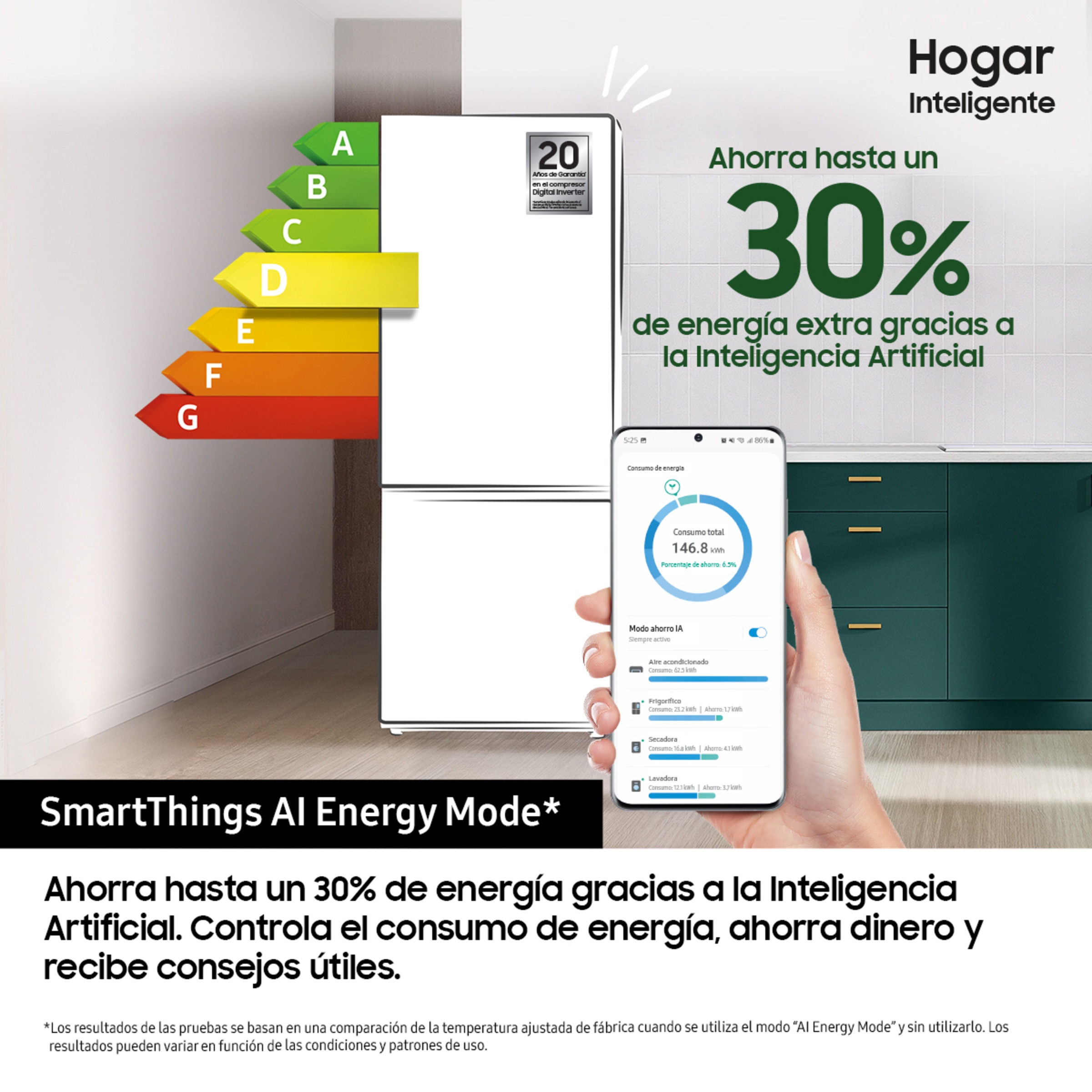 Frigorífico Combi Samsung con IA, ancho especial - RB53DG703DS9EF Inox-5