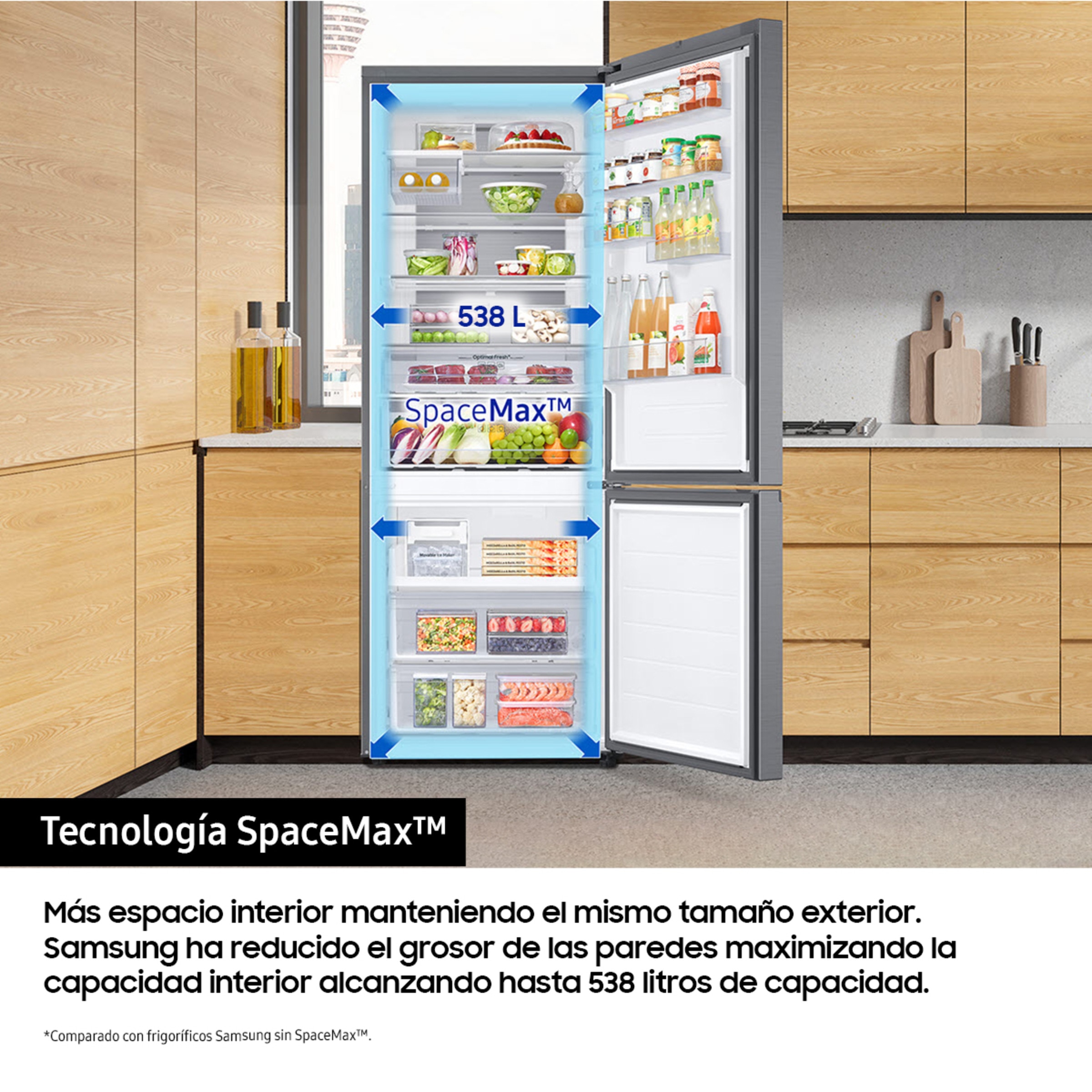 Frigorífico Combi Samsung con IA, ancho especial - RB53DG703DS9EF Inox-8
