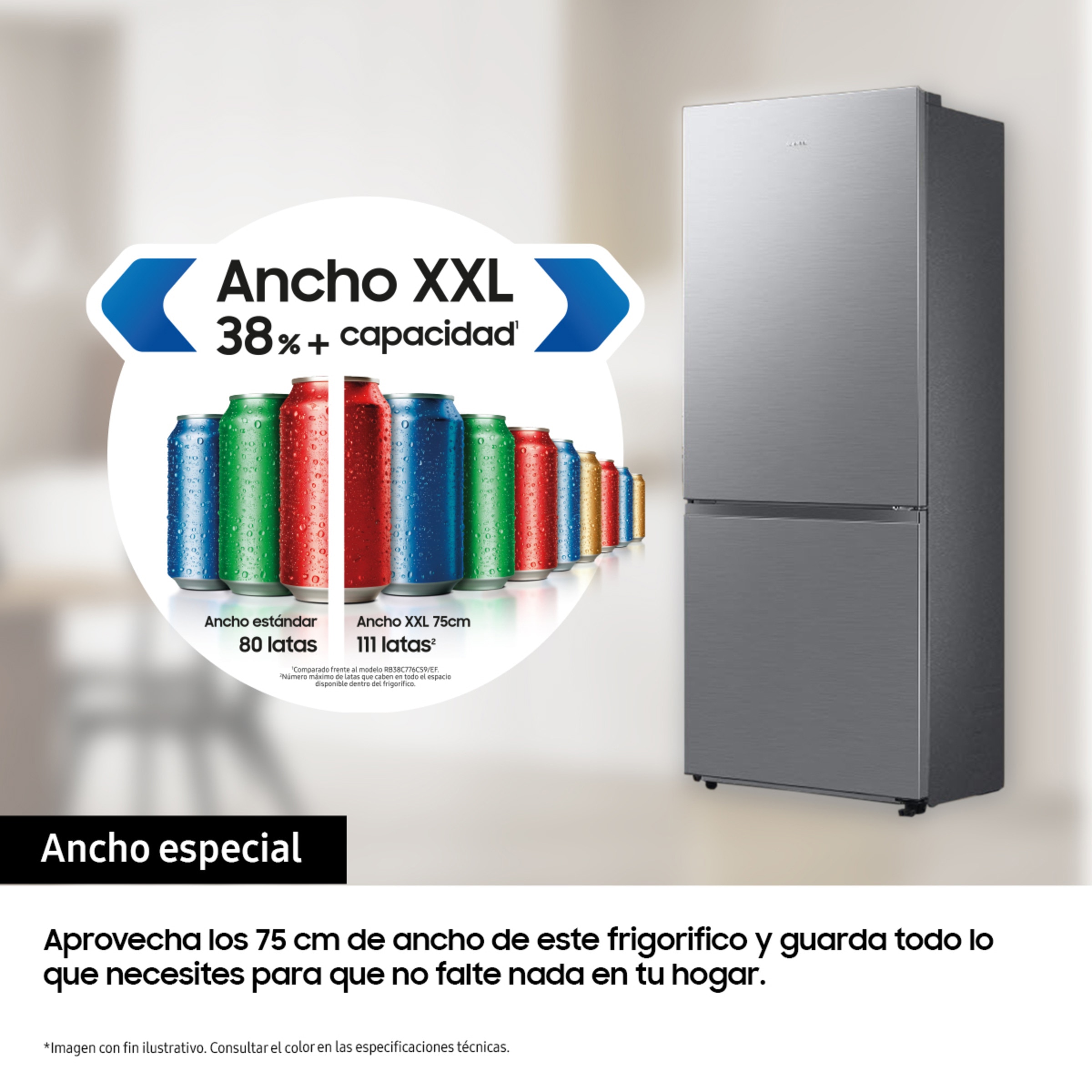 Frigorífico Combi Samsung con IA, ancho especial - RB53DG703DS9EF Inox-4