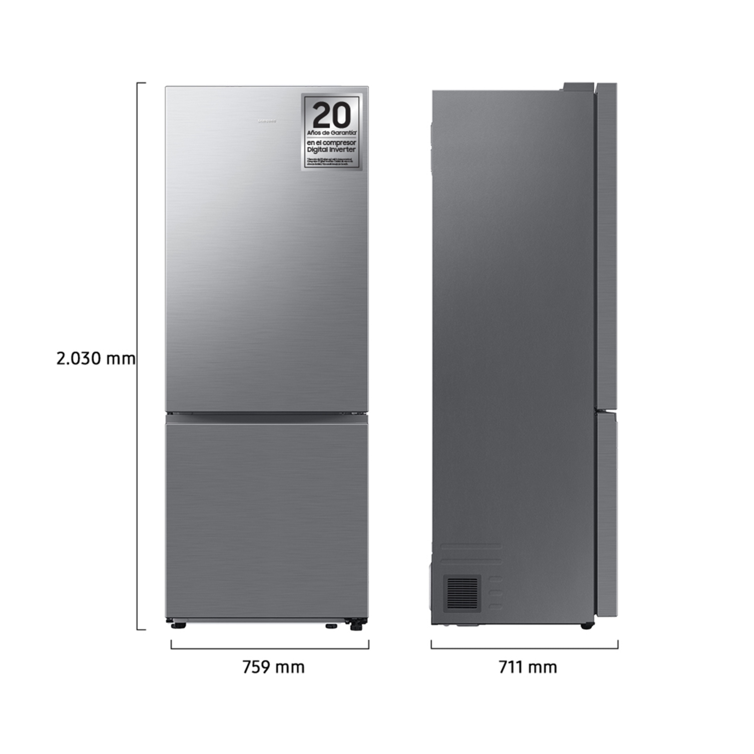 Frigorífico Combi Samsung con IA, ancho especial - RB53DG703DS9EF Inox-2