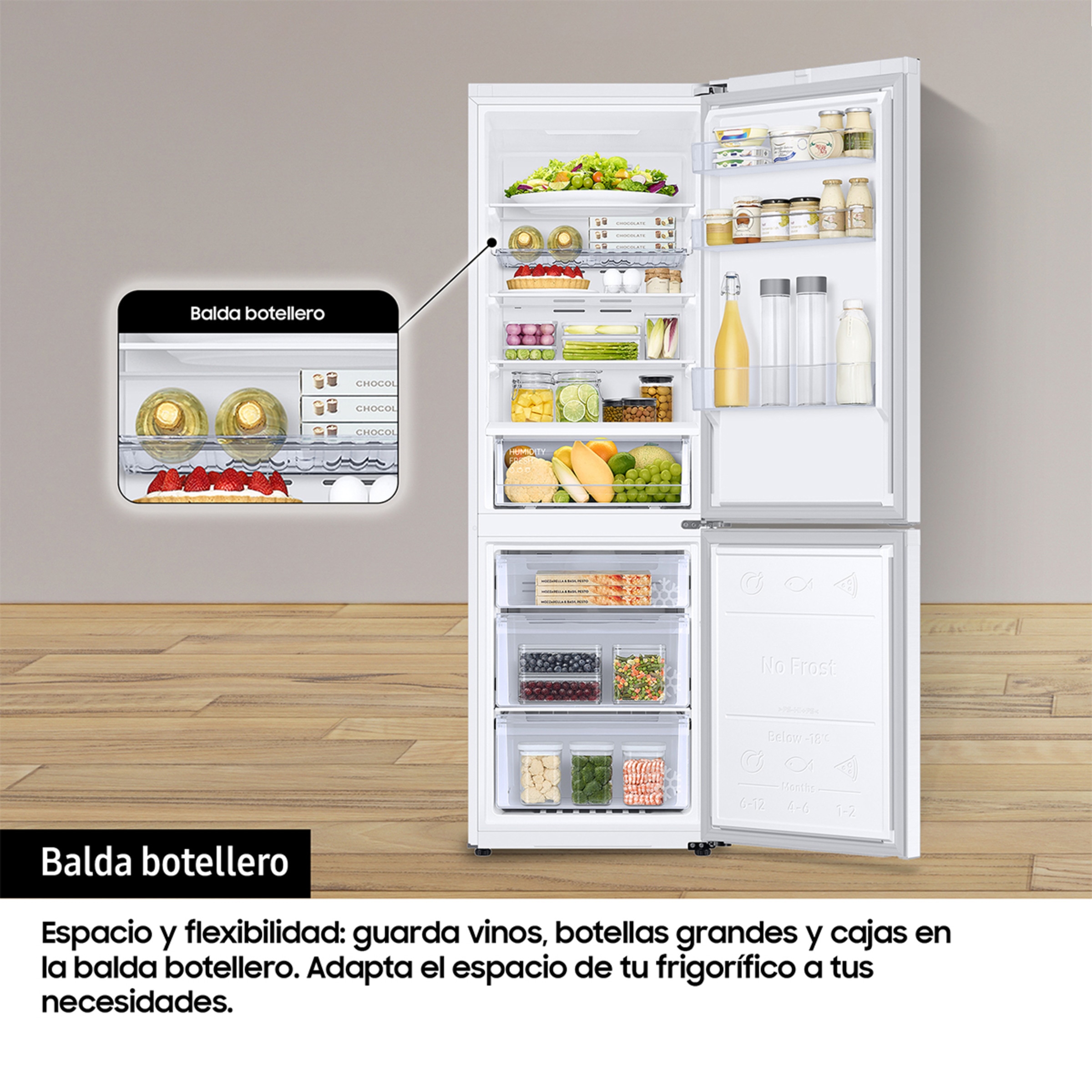 Frigorífico Combi Samsung con IA, SpaceMax- RB34C672EWW/EF Blanco-8