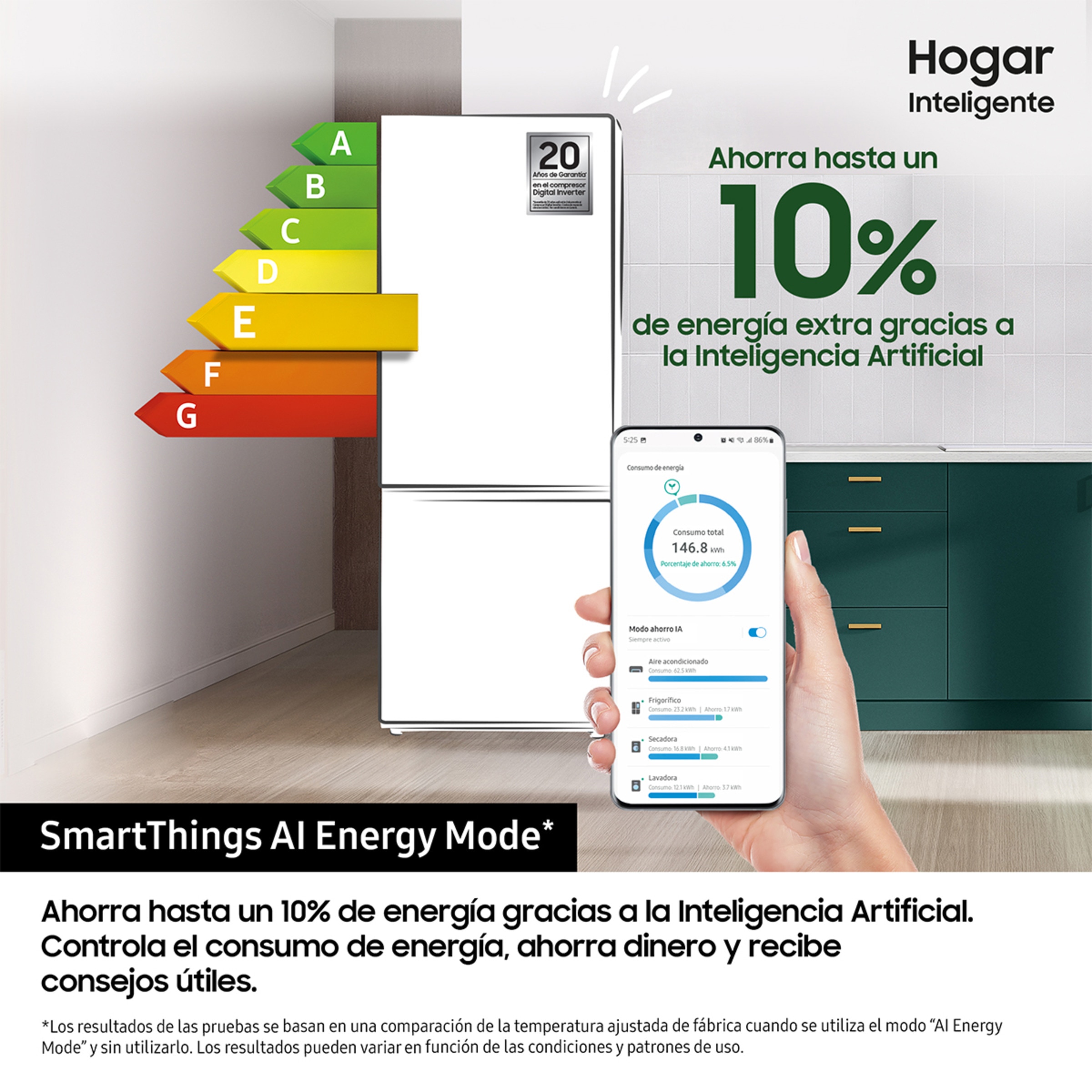 Frigorífico Combi Samsung con IA, SpaceMax- RB34C672EWW/EF Blanco-4