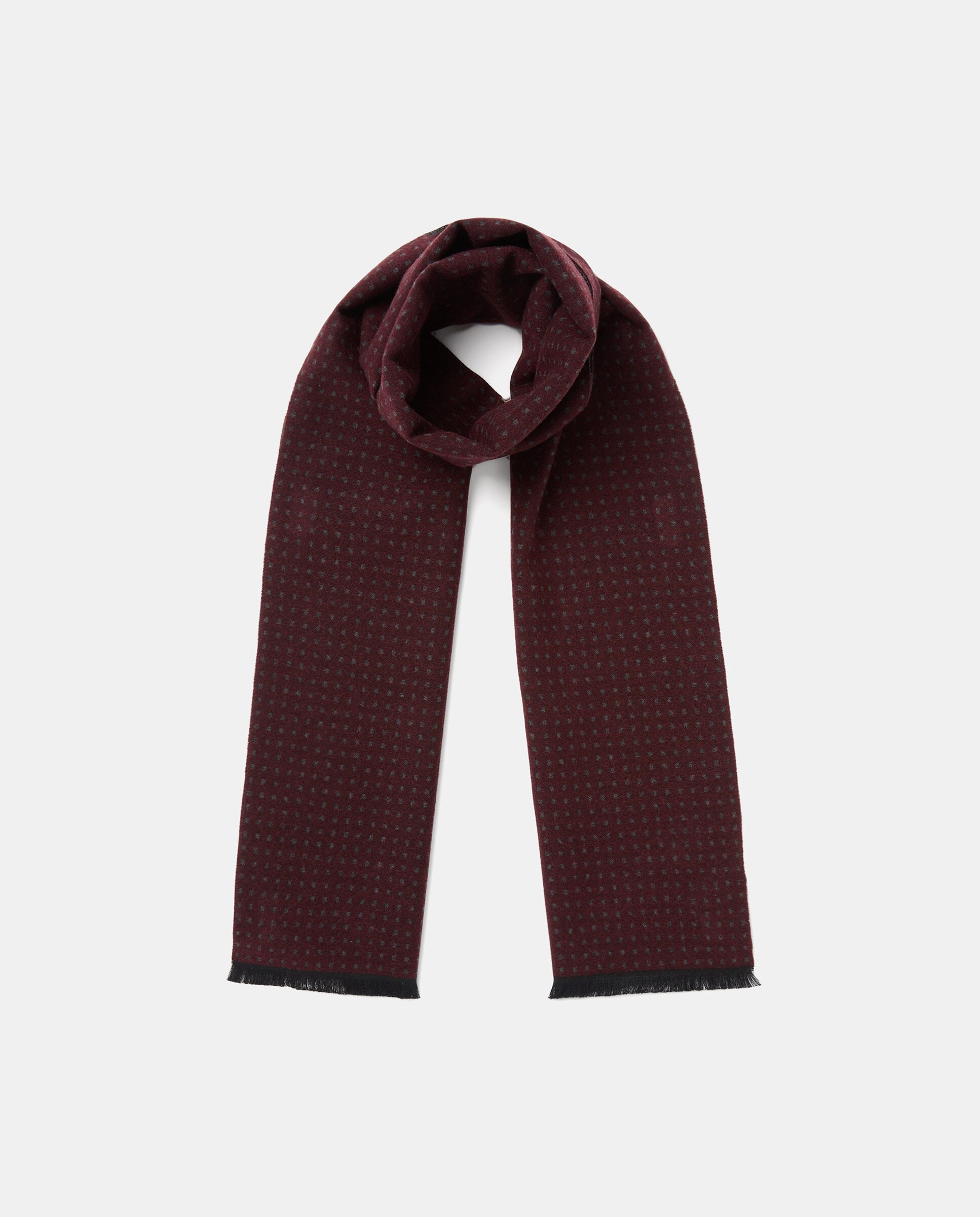 Cachecol com Micro Estampado Bordeaux-2