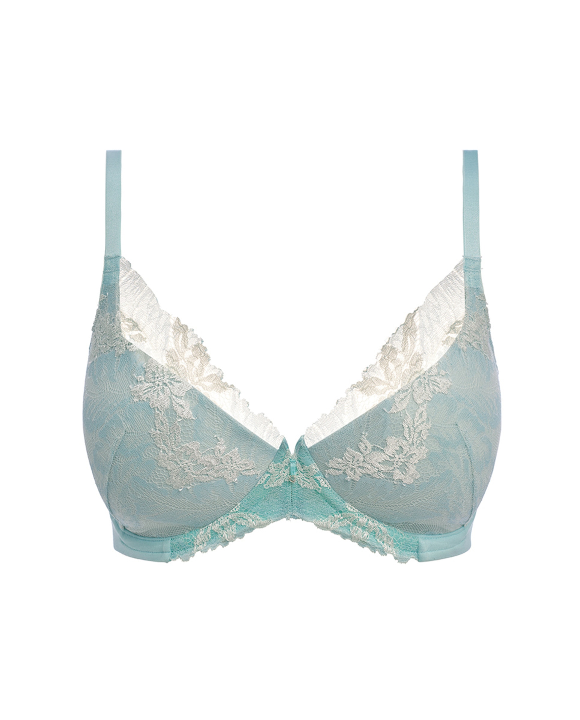 Soutien Push-Up com Aro e Renda Floral Verde-4