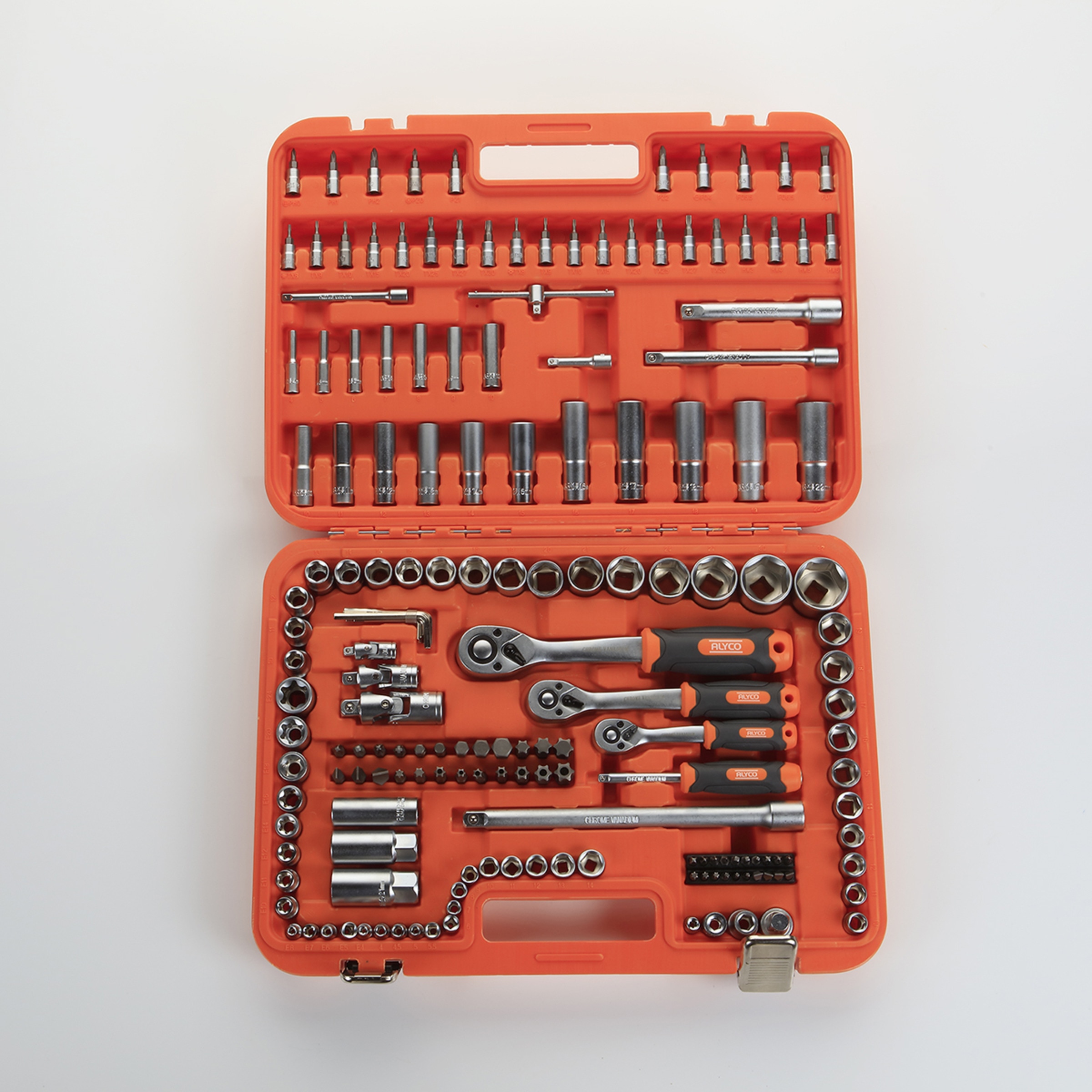 Juego De Llaves De Vaso De 1/2" + 3/8" + 1/4" 171 Piezas Alyco Orange Naranja-3