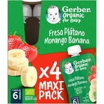 organic strawberry and banana with no added sugar for 6+ months 4-pack sachets 90 g