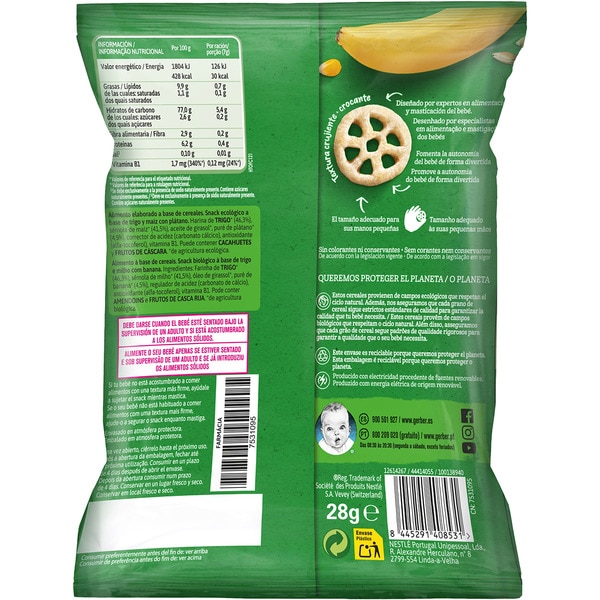 Bio-Snacks erste kleine Bisse ohne Salzzusatz ab 10 Monaten Tasche 28 g